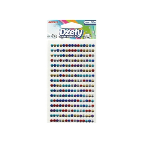 Dżety samoprzylepne 4mm mix kol. (240szt.) DS78 BREWIS