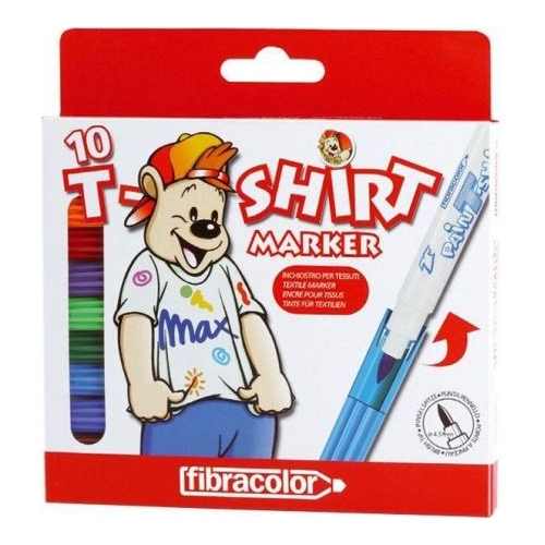 Mazaki T-SHIRT MARKER 10kol. FIBRACOLOR do tkanin 391