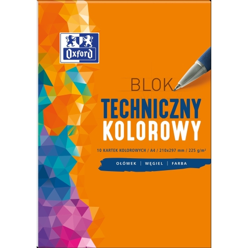 Blok techniczny A4 10k kolor 225g. 400093230 OXFORD