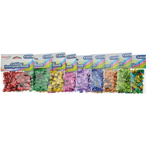 Cekiny hologramowe 8mm złote H40 BREWIS