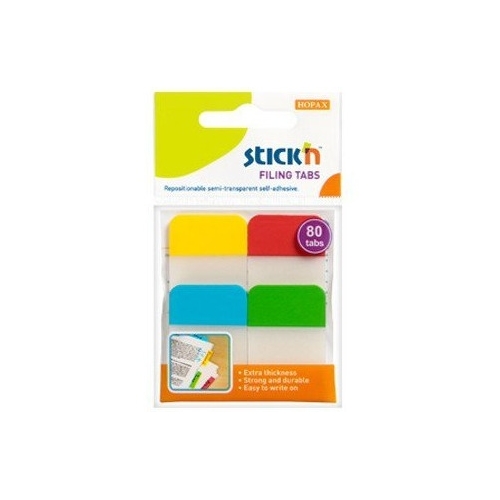 Przekładki indeksujące przeźroczyste 38x25mm 4 kolory 21607 STICK'N