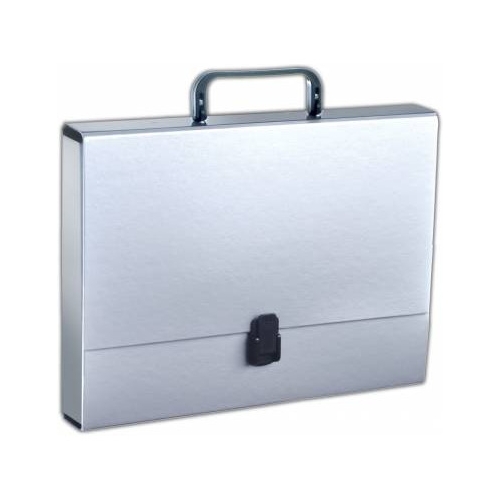 Teczka z rączką A4 5cm srebrna TT6748