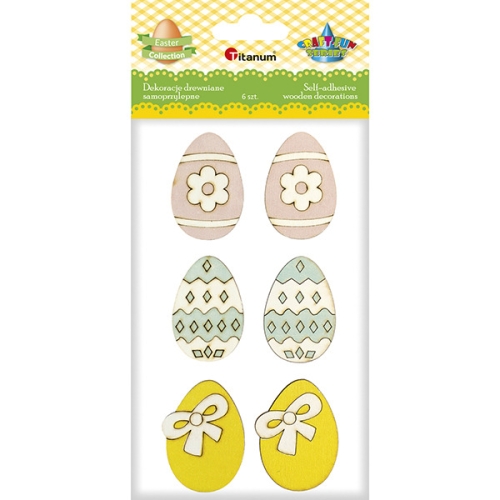 Dekoracje drewniane PISANKI 6szt. 427830 TITANUM