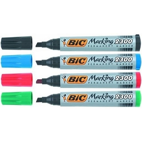 Markery permanentne BIC ECO 2300 mix 4 kolory ścięta końcówka 8209222