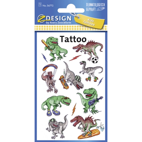 Naklejki tatuaże dla dzieci DINOZAURY 56772 Z-DESIGN KIDS TATTOO AVERY ZWECKFORM