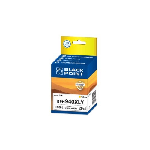 Tusz BLACK POINT (BPH940XLY) żółty 1800str zamiennik HP (940XL/C4909AE)
