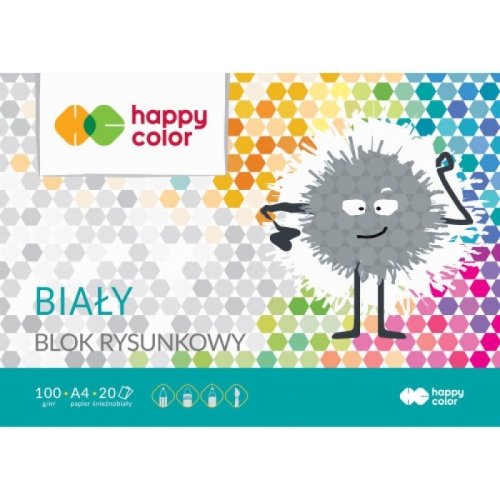 Blok rysunkowy A4 100g biały HA 3710 2 030-0 HAPPY COLOR
