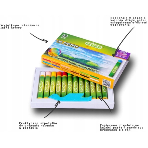 Kredki CRICCO pastele olejowe 12kolorów CR481K12/A/B