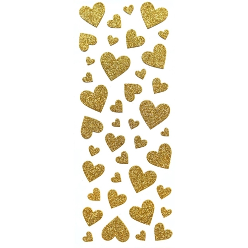 Naklejki błyszczące SERDUSZKA złote 254054 Galeria Papieru