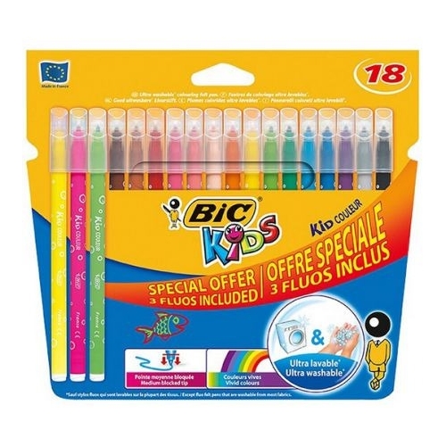 Flamastry 15+3fluo KID COULEUR 921359/937511 BIC