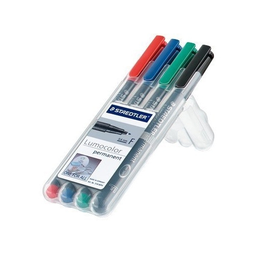 Foliopis permanentny F 318 WP4 etui 4szt. LUMOCOLOR STAEDTLER S318WP4