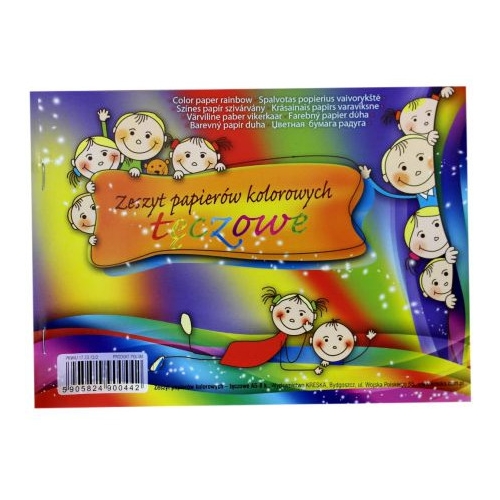 Zeszyt papierów kolorowych tęczowych A5 8k 00792 KRESKA