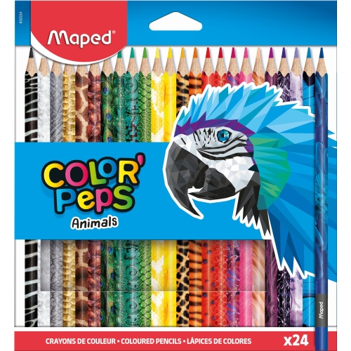 Kredki Color Peps Animals trójkątne 24 szt pud. z zaw. 832224 MAPED