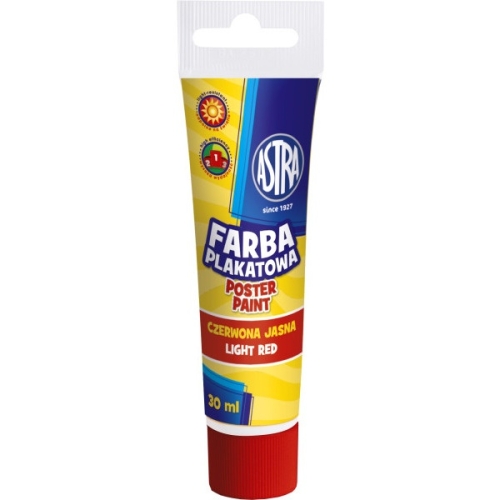 Farba plakatowa tuba 30ml j.czerwona 83110907 ASTRA