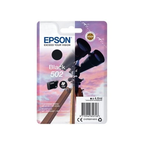Tusz EPSON (502/C13T02V14010) czarny 4,6ml/210str