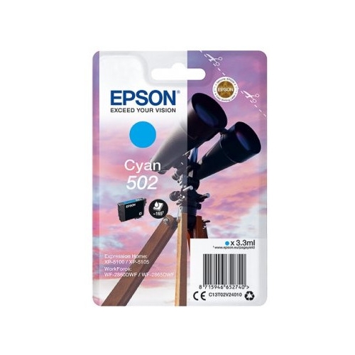 Tusz EPSON (502/C13T02V24010) niebieski 3,3ml/160str