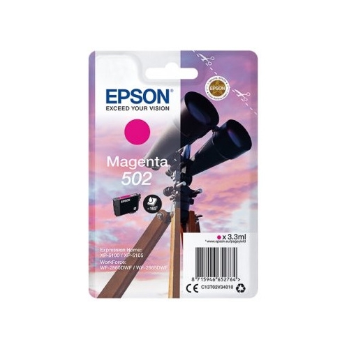 Tusz EPSON (502/C13T02V34010) purpurowy 3,3ml/160str
