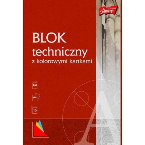 Blok techniczny kolor A4 10k UNIPAP