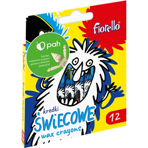 Kredki FIORELLO świecowe 12 kolorów EXTRA 170-2628