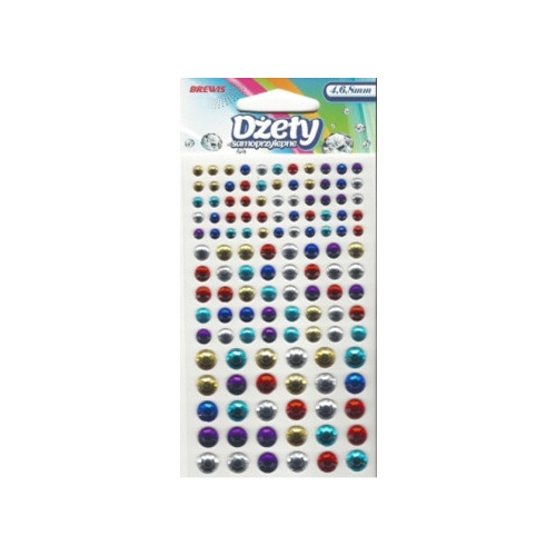 Dżety samoprzylepne 4,6,8mm mix kol. (125szt.) DS76 BREWIS