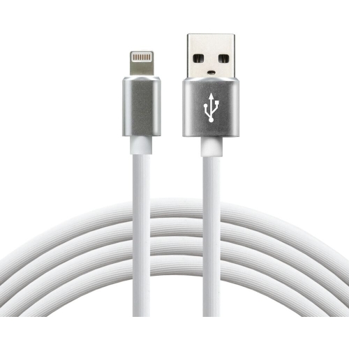Kabel USB -> Lightning 1m 2,4A silikonowy biały EVERACTIVE (CBS-1IW)
