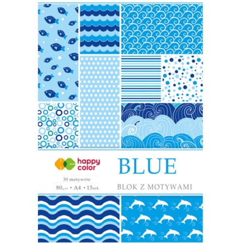 Blok z motywami A4 15k BLUE 30 motywów HA3808 2030-B HAPPY COLOR