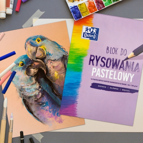 Blok rysunkowy A4 10k 100g pastelowy 400166081 OXFORD