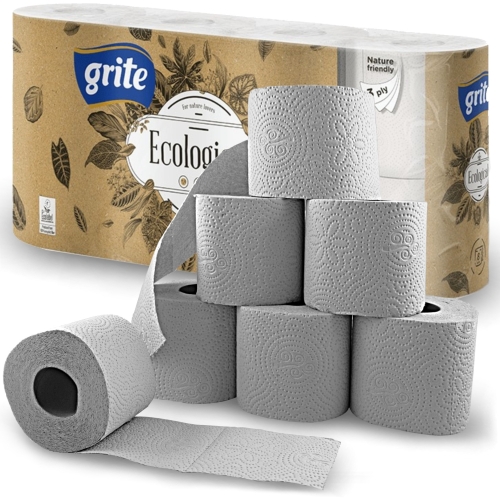 Papier toaletowy GRITE Ecological (8 rolek)3 warstwy 135 listków