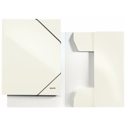 Teczka kartonowa z gumką LEITZ perłowy biała WOW 39820001