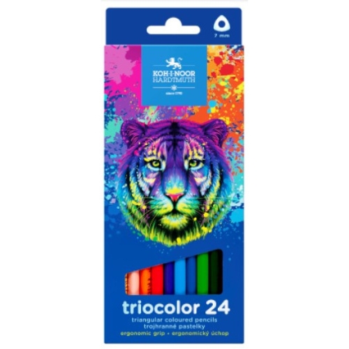 Kredki szkolne TRICOLOR TYGRYS 24 kol. 3134 KOH-I-NOOR