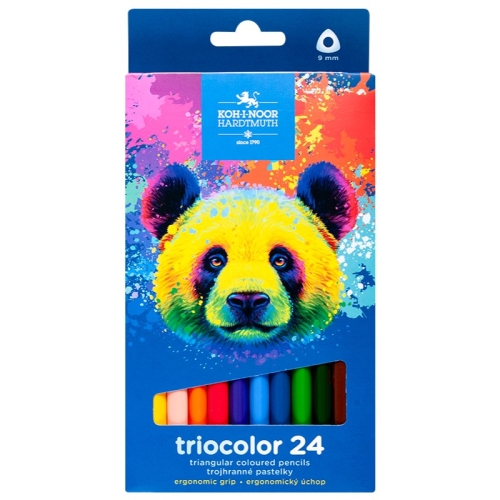 Kredki szkolne TRICOLOR PANDA 9mm 24 kol. 3144 KOH-I-NOOR